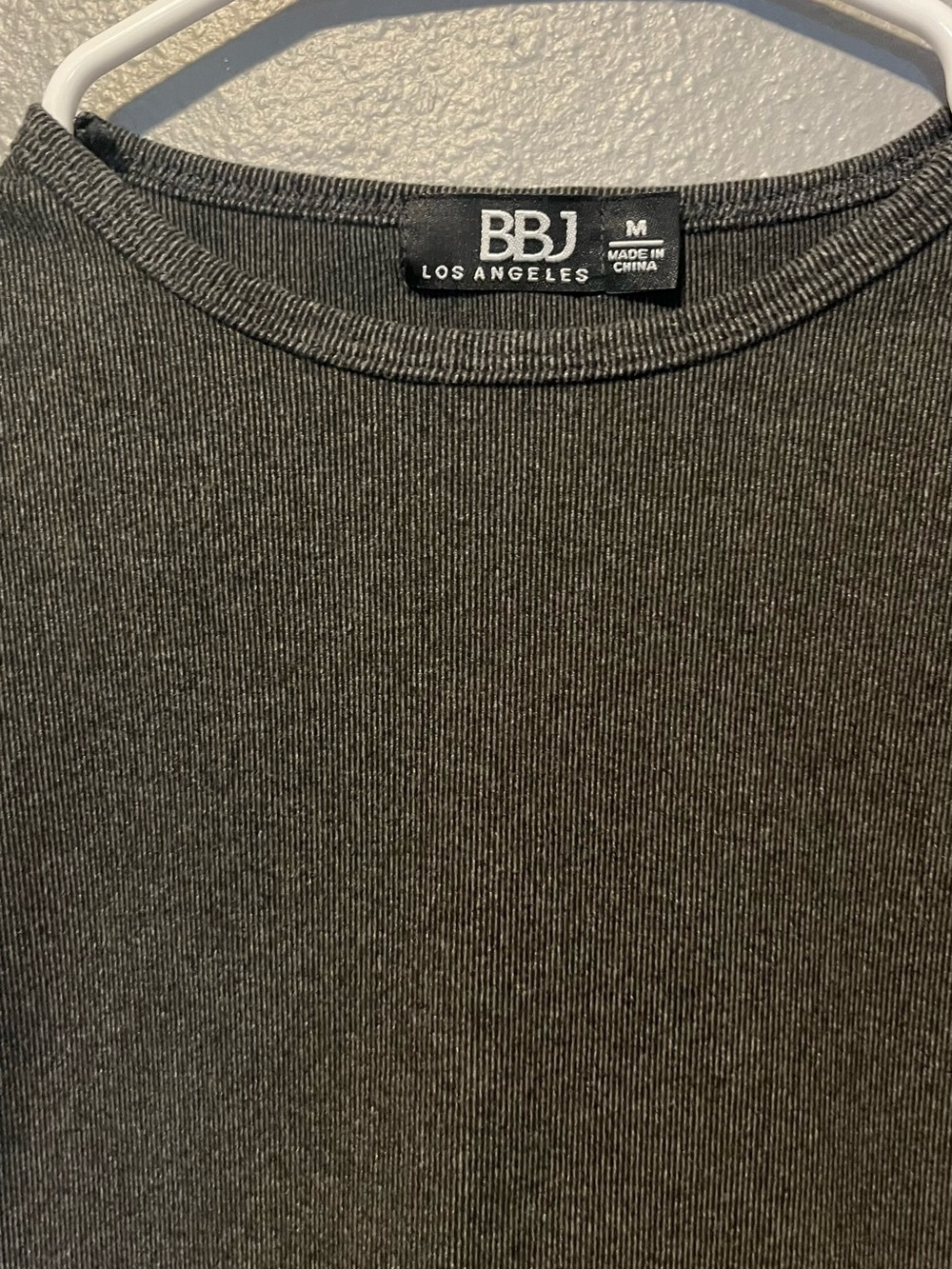 BBJ Los Angeles Women’s Ribbed Crewneck Sweater in Charcoal